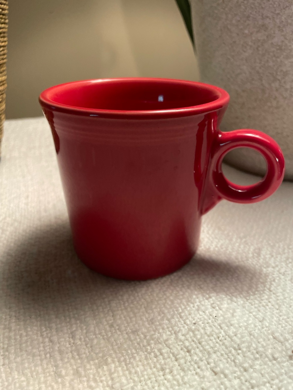 Fiesta Red Ceramic Coffee Mug with Ring Handle